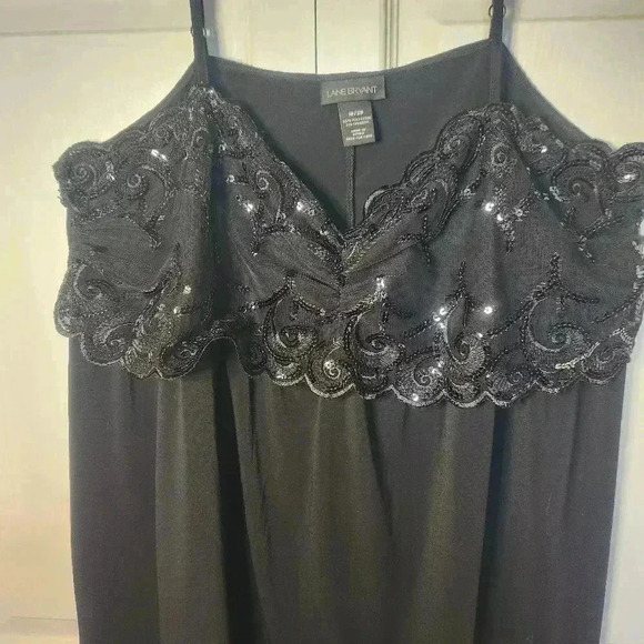 Lane Bryant Plus  Size Black Sequin Lace Trim Camisole Tank Top Size 18/20 - Picture 3 of 12